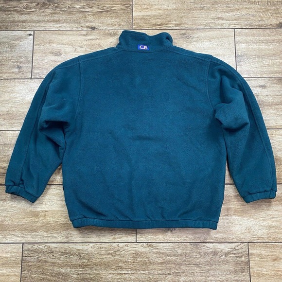 Vintage Green 1/4 Snap Anorak Fleece Pullover Jacket Sweater Size XL - Picture 3 of 10